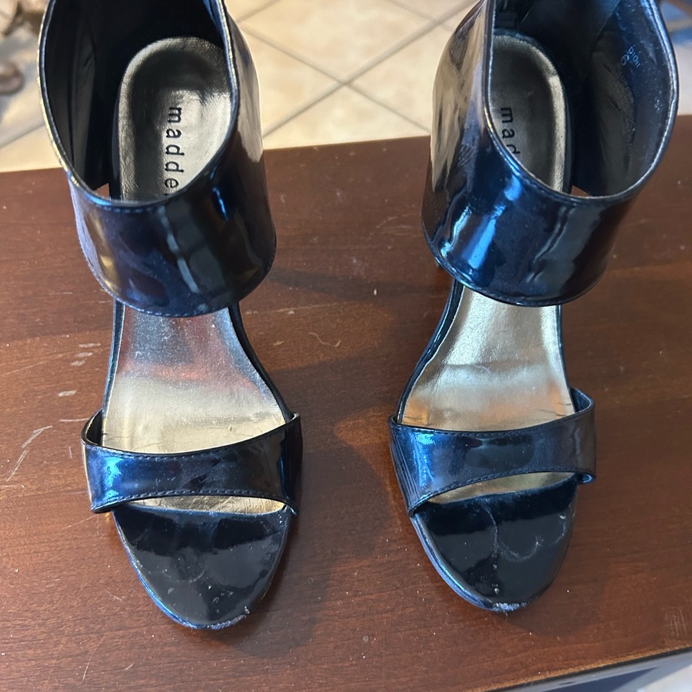 Madden Girl Shiny Black Heels